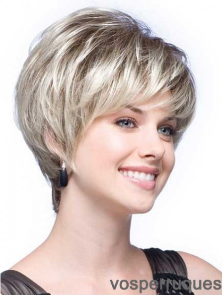 Grey Wigs With Synthetic Short Length Wavy Style