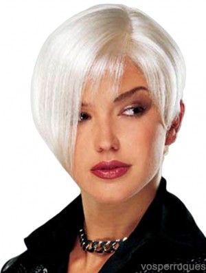 Durable Short Straight Grey Lace Front Wigs