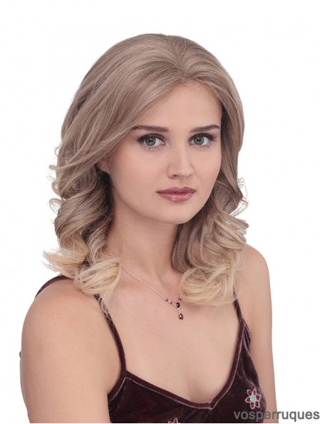 Longs bouclés sans frange Flexibilité Blonde Lace Front Wigs