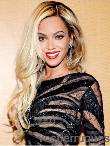 Blonde longue ondulée sans frange avant de lacet 24  inchperruques Beyonce