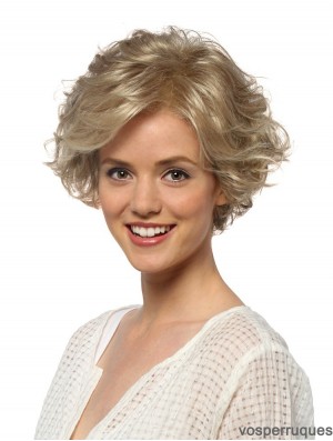 Curly Layered Short Blonde Hairstyles Lace Front Wigs