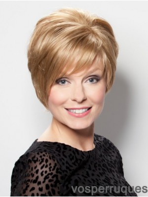 Blonde 8 inch Incredible Short Straight Bobs Lace Wigs
