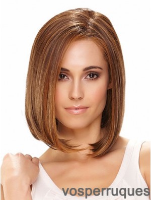 Lace Front Chin Longueur Straight Brown Hairstyles Bob Wigs