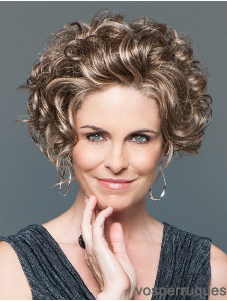 Curly Brown Designed Short Classic Wigs