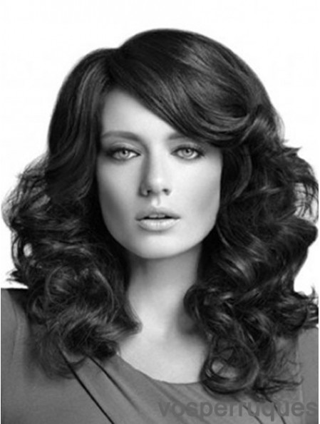 Curly Layered Long Black Cheapest Lace Front Wigs