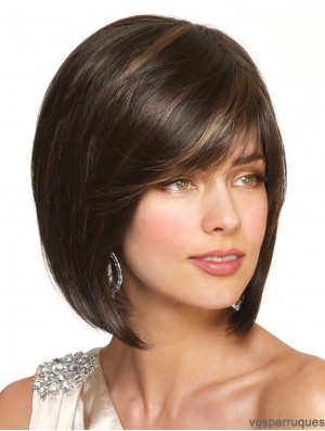 Bobs Chin Longueur Brown Straight Online Petites perruques