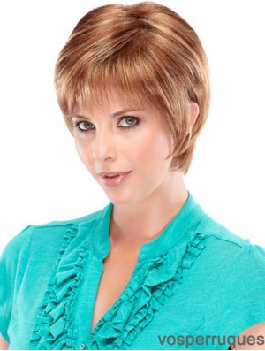 Layered Chin Length Straight Auburn 7  inchNew Monofilament Wigs