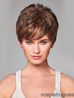 Wavy Short Brown 8  inchMonofilament Beautiful Bob Wigs