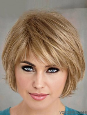 Coupes de cheveux en couches courtes Bobs de couleur blonde Coupez le style droit