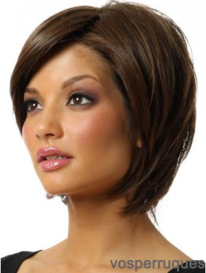 Capless Chin Longueur Straight Brown New Bob Perruques