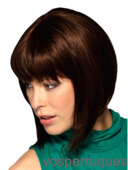 Capless menton longueur droite Auburn en ligne Bob perruques