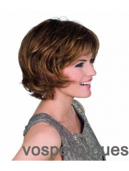 Ondulé longueur de menton brun 11,5 pouces capless Amazing Bob perruques