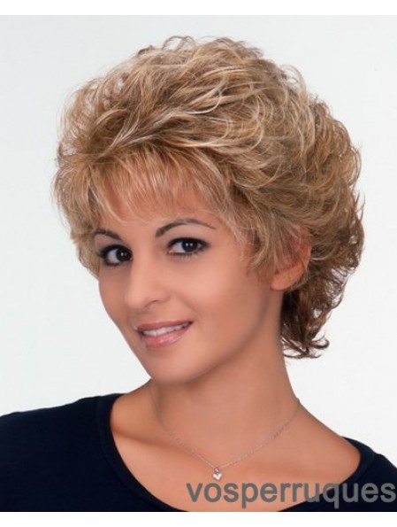 Perruque dames avec coupe classique de style bouclé capless courte longueur