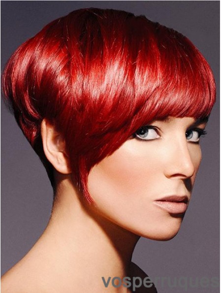 Boycuts Straight Red Capless Sassy Perruques Courtes