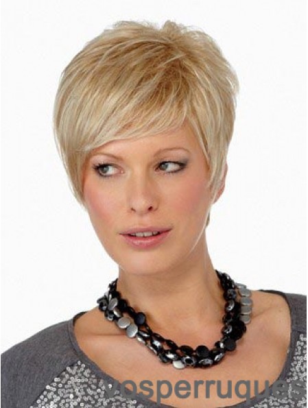 Boycuts Straight Blonde Capless perruques courtes en ligne