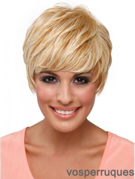 Boycuts Straight Blonde Capless Top Perruques Courtes
