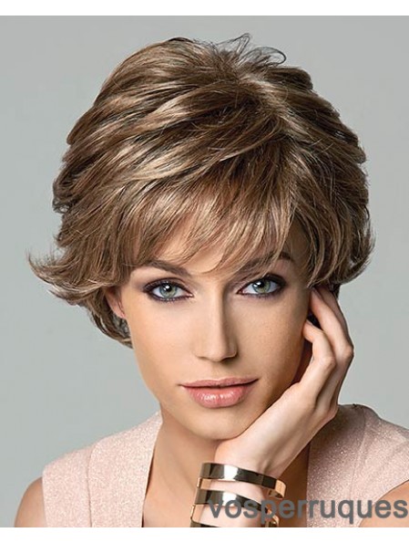 9,5 pouces Amazing Wavy Layered Brown Short Wigs