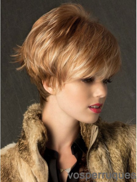 Boycuts Straight Blonde Capless No-Fuss Perruques Courtes