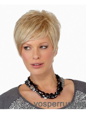 Boycuts Straight Blonde capless perruques courtes idéales