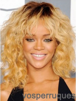 Rihanna perruques avec capless synthétique couleur blonde longueur d'épaule