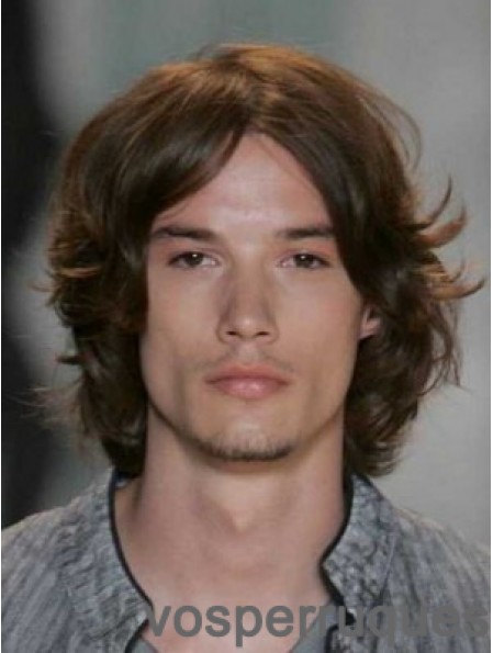 Auburn Lace Front perruque droite longueur de cheveux humains pour hommes