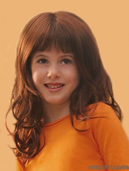 Curly Long Auburn Synthetic Lace Front Perruques pour enfants