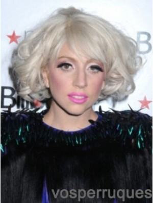 Lady Gaga perruque longueur de menton style bouclé coupe en couches