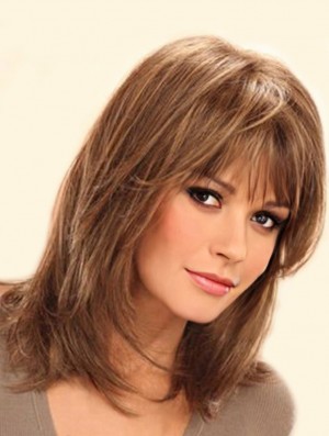 Longueur d'épaule Droite Layered Lace Front Brown Soft 14  inchPerruques Jaclyn Smith