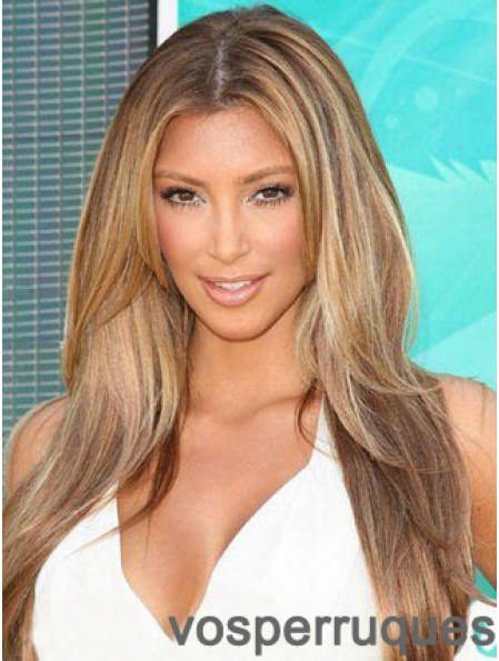 Perruques Kim Kardashian droites sans dentelle en dentelle pleine de 20 pouces