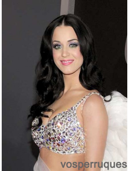26 pouces Fashion Black Long Wavy Without Bangs Katy Perry Perruques