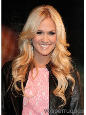 25 pouces capless synthétiques longues bouclés blonds couches perruques carrie underwood