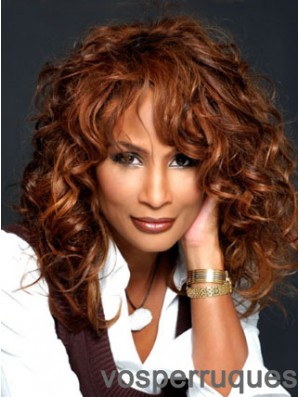 Auburn Long Wavy With Bangs Lace Front 16 pouces Beverly Johnson Perruques