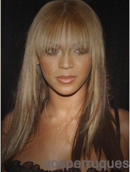 Perruque Beyonce Longue Droite Avec Frange Avant De Lacet 16 Pouces Beyonce