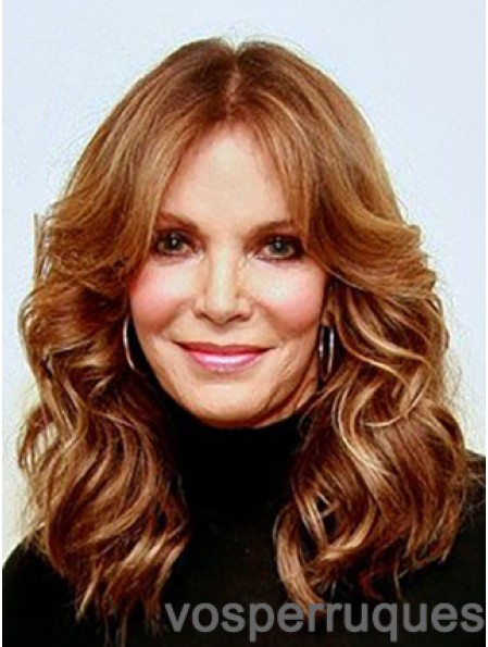 Long ondulé sans frange avant de lacet brun fabuleux 16 pouces Jaclyn Smith perruques