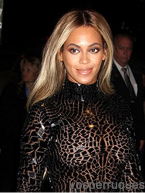 Perruque Beyonce longue droite sans frange sans capuche 16 pouces