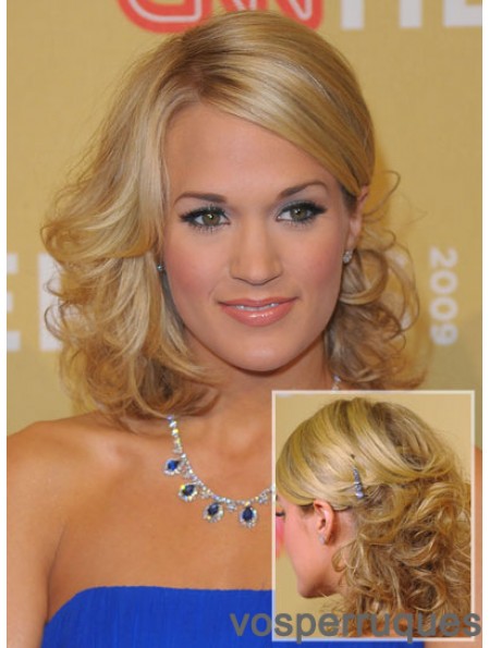Belle blonde épaule longueur bouclés 14 pouces en couches Carrie Underwood perruques