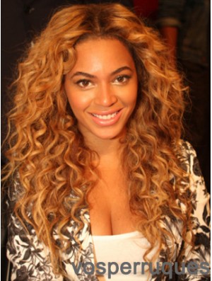Blonde longue ondulée sans frange avant de lacet 22 pouces perruques Beyonce