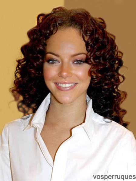 Meilleure longueur d'épaule Auburn Curly capless Rihanna perruques