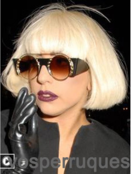 Lady Gaga Perruques UK Bobs Coupe Blonde Couleur Style Droite