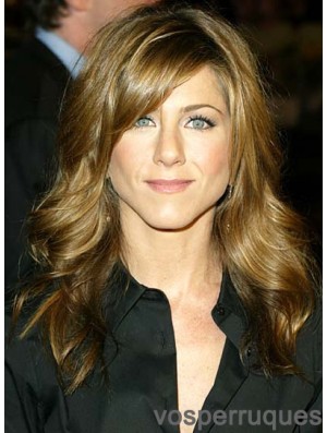 Long Wavy With Bangs Capless Blonde Natural 20 pouces Jennifer Aniston Perruques