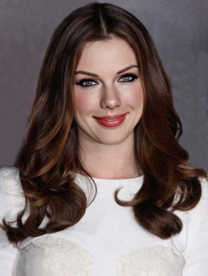 Auburn Long Wavy Without Bangs Capless 22 pouces Anne Hathaway Perruques