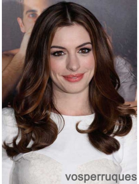Auburn Long Wavy Without Bangs Capless 22 pouces Anne Hathaway Perruques