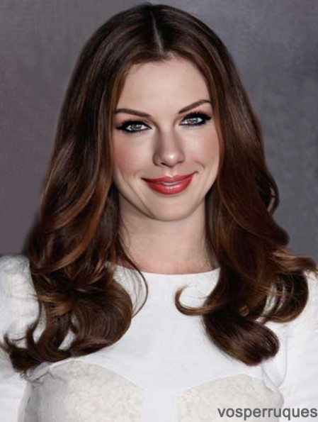 Auburn Long Wavy Without Bangs Capless 22 pouces Anne Hathaway Perruques