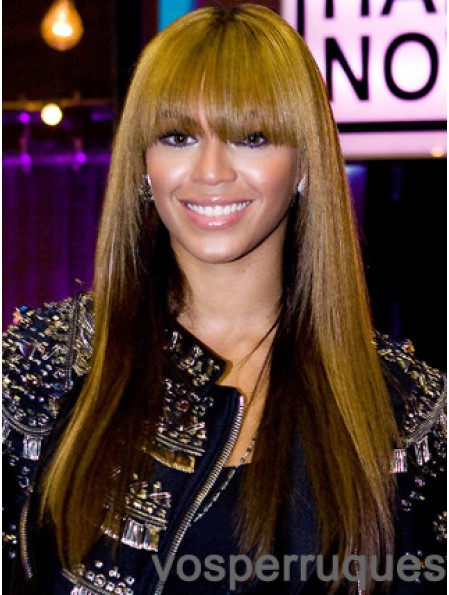 Perruque Beyonce Longue Droite Avec Frange Avant De Lacet 20 Pouces Beyonce