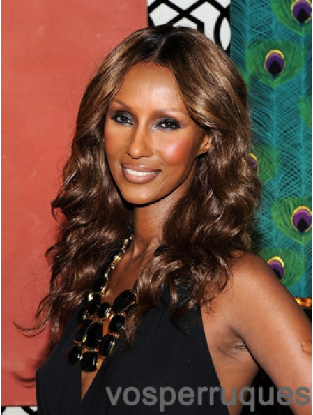 Long Wavy Lace Front Brown 18 pouces moins cher Iman perruques