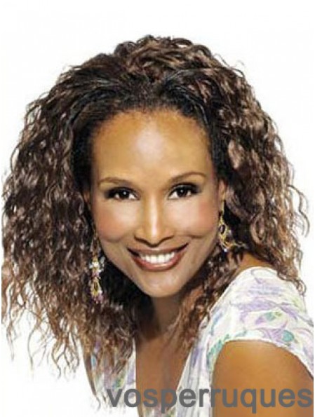 Longueur d'épaule noire bouclée sans frange pleine dentelle 14 pouces perruques Beverly Johnson