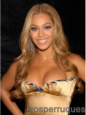 Blonde longue ondulée sans frange pleine dentelle 22 pouces perruques Beyonce