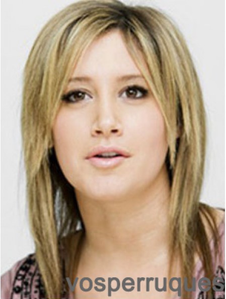 Perruque blonde moderne en couches droites de 14 pouces en couches Ashley Tisdale