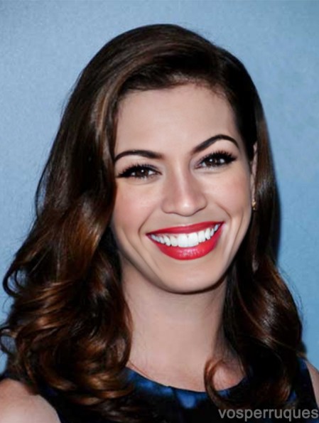 Auburn Long Curly Without Bangs Capless 18 pouces Anne Hathaway Perruques