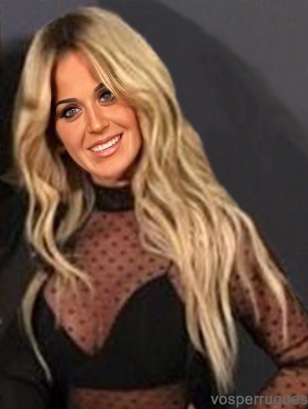 Perruques Synthétiques Blondes Synthétiques Ondulées Longues 22  inchAvant de Lacet Kim Zolciak